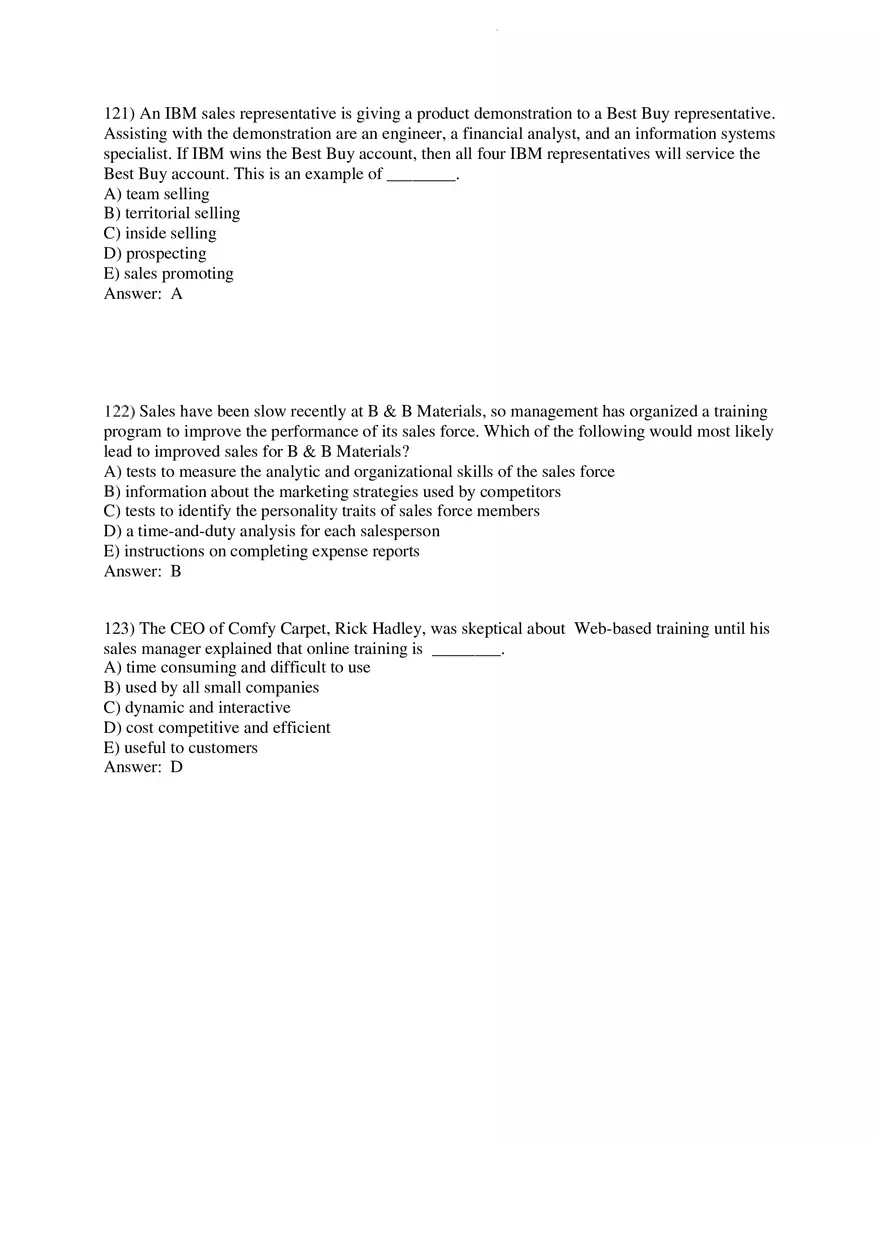 Personal Selling and Sales Promotion with Answers Part 4 - Page 6