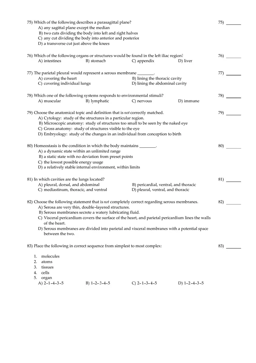 Anatomy Practice Questions - Page 8