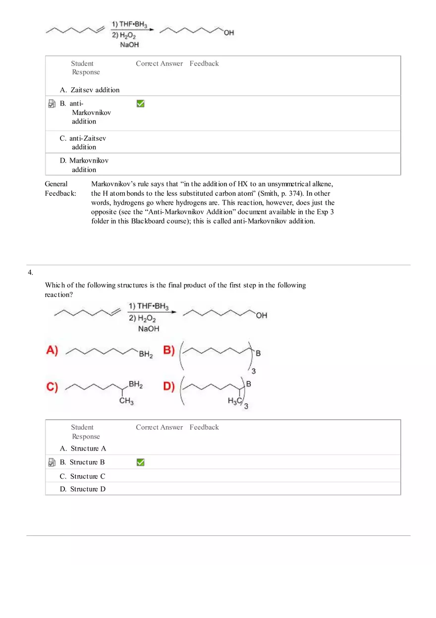 Organic Chemistry Laboratory Quiz 3 - Page 2