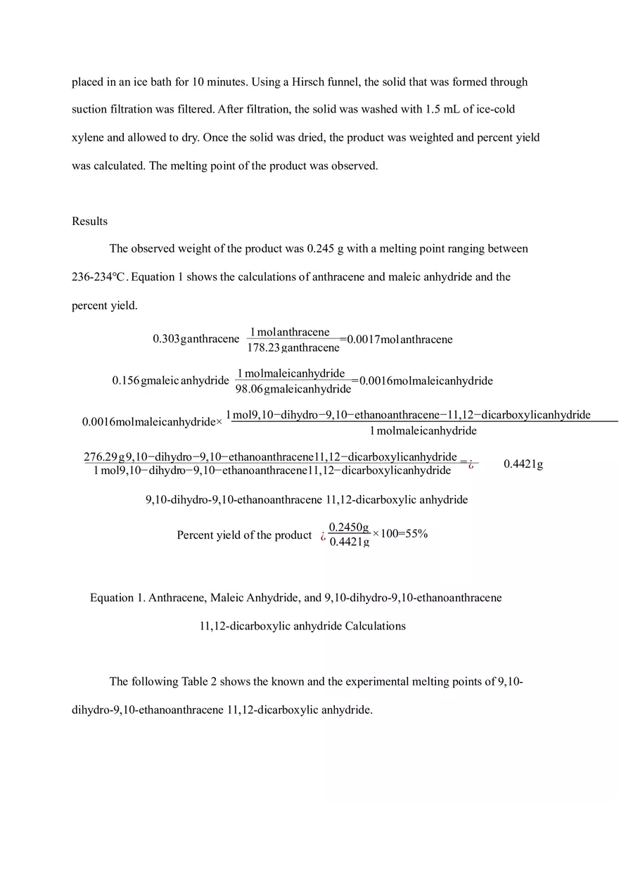 The Synthesis of 9,10-dihydro-9,10-ethanoanthracene 11,12-dicarboxylic Anhydride - Page 4