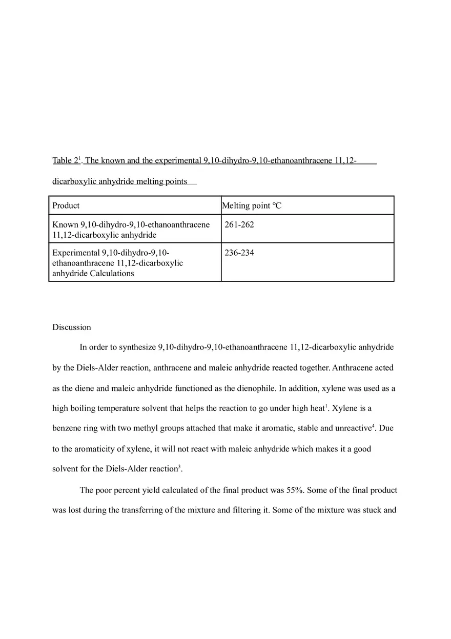 The Synthesis of 9,10-dihydro-9,10-ethanoanthracene 11,12-dicarboxylic Anhydride - Page 5