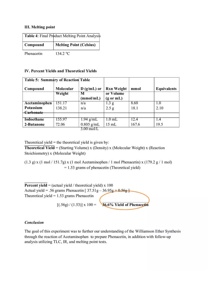 Synthesis Preparation of Phenacetin from Acetaminophen - Page 4