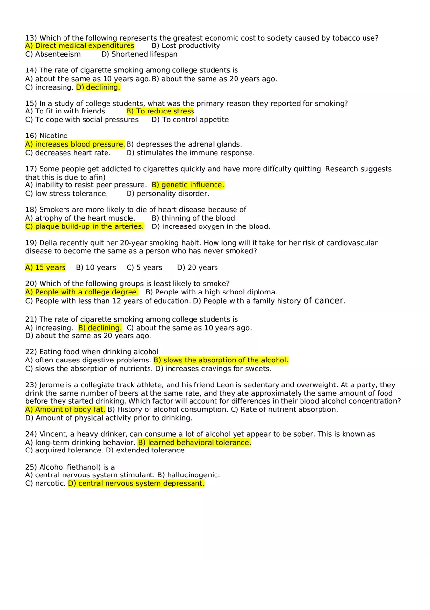 Nutrition  Quiz 3 - Practice Questions - Page 2