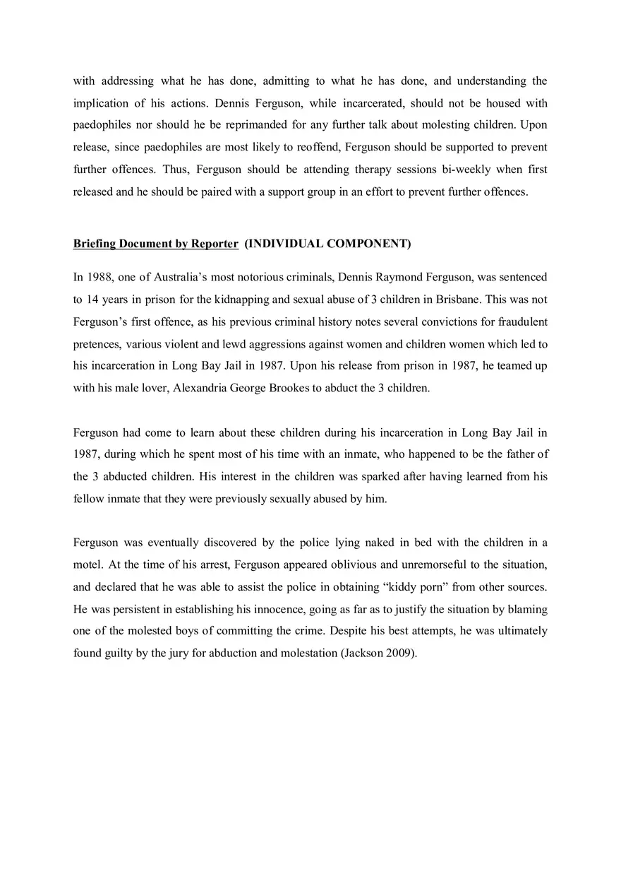 Briefing Document On Dennis Ferguson - Page 2