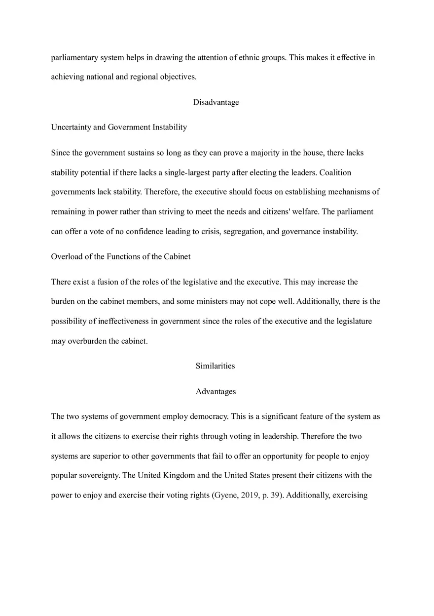 The Advantages and Disadvantages of Parliamentary and Presidential Democracy - Page 5