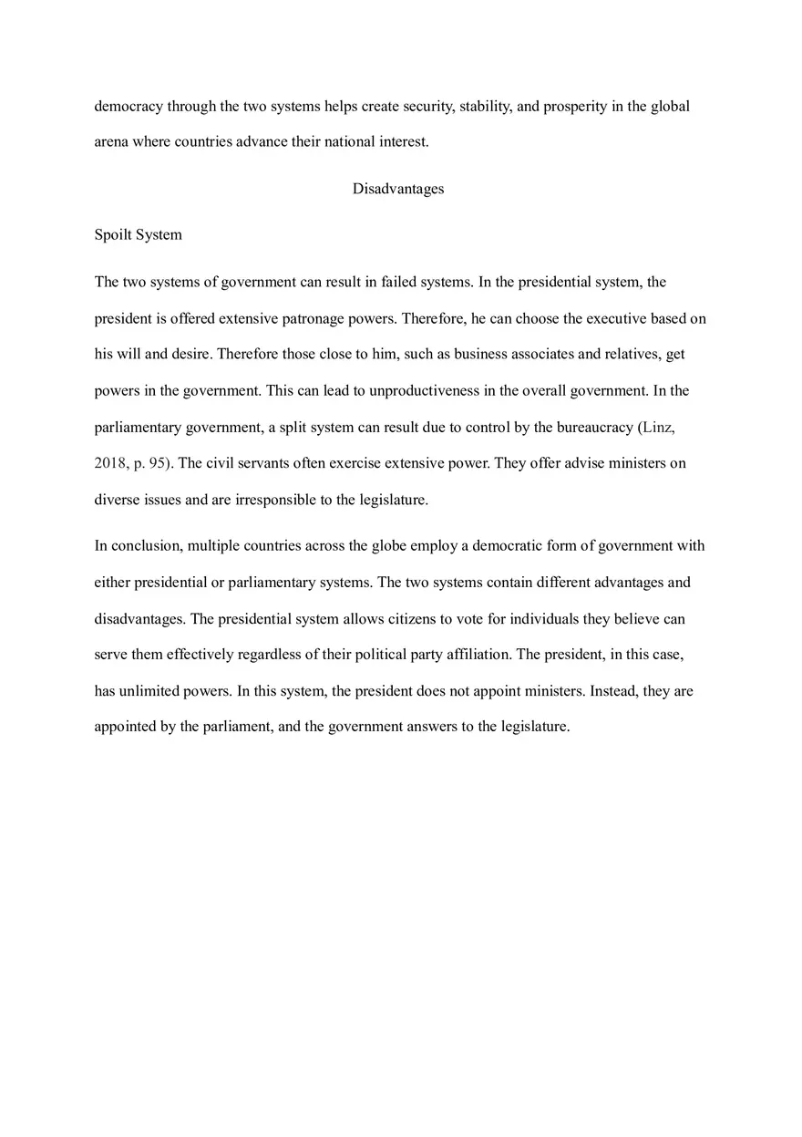 The Advantages and Disadvantages of Parliamentary and Presidential Democracy - Page 6