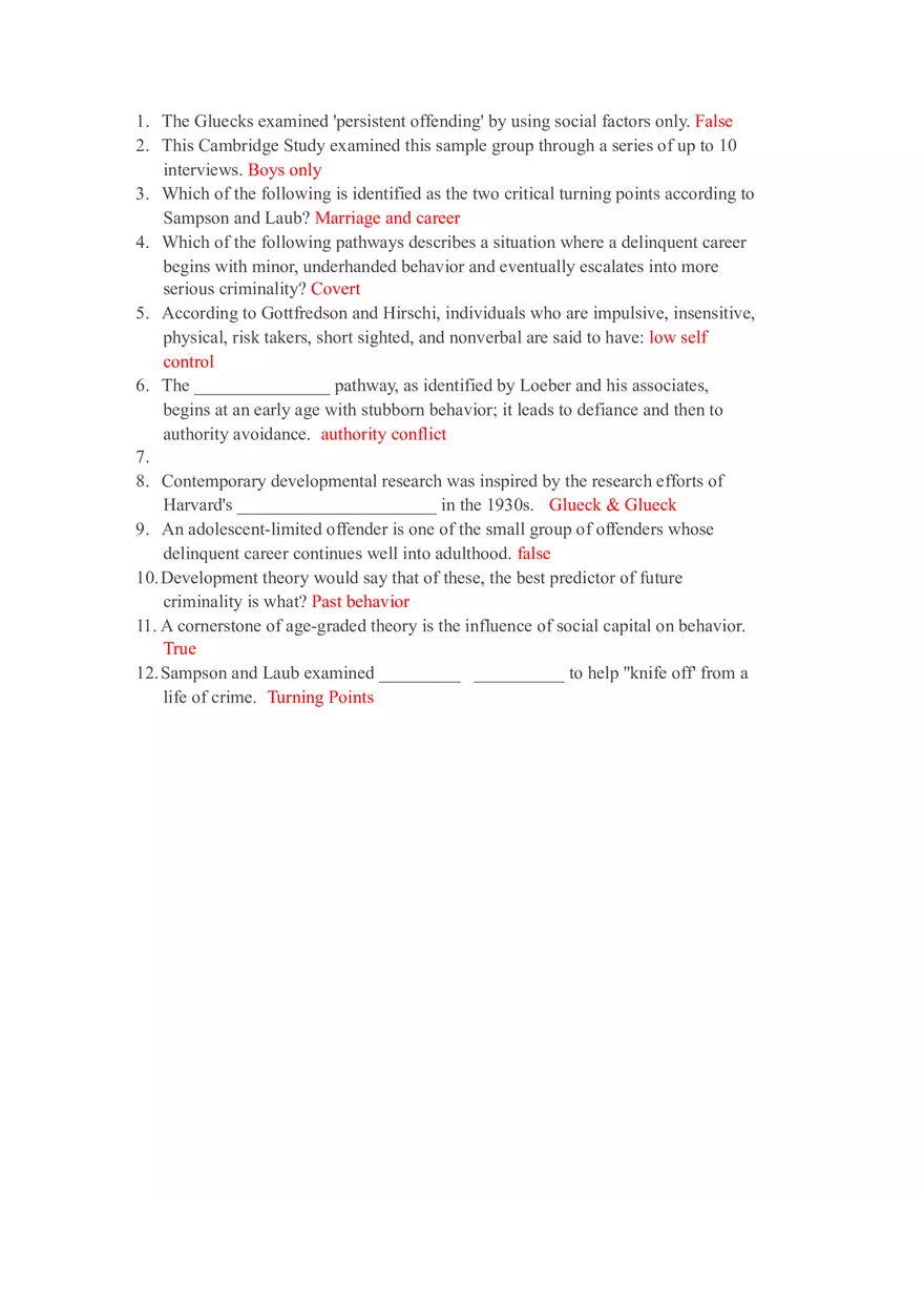 Juvenile Delinquency - Quiz - Page 1