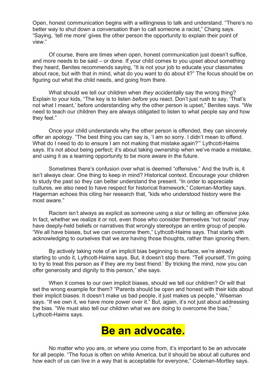 How to Talk to Kids about Race and Racism - Page 5