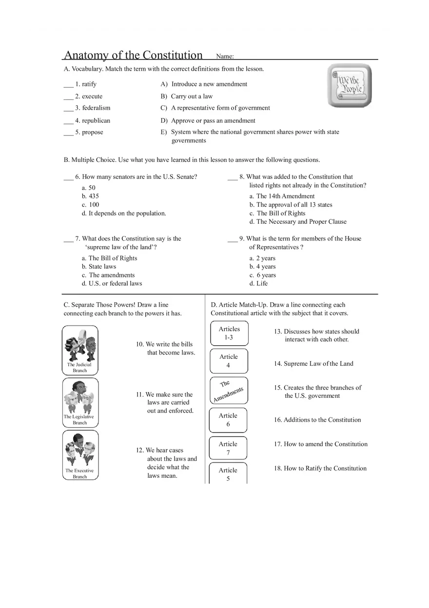 Anatomy of Constitution Answer Key - Page 12