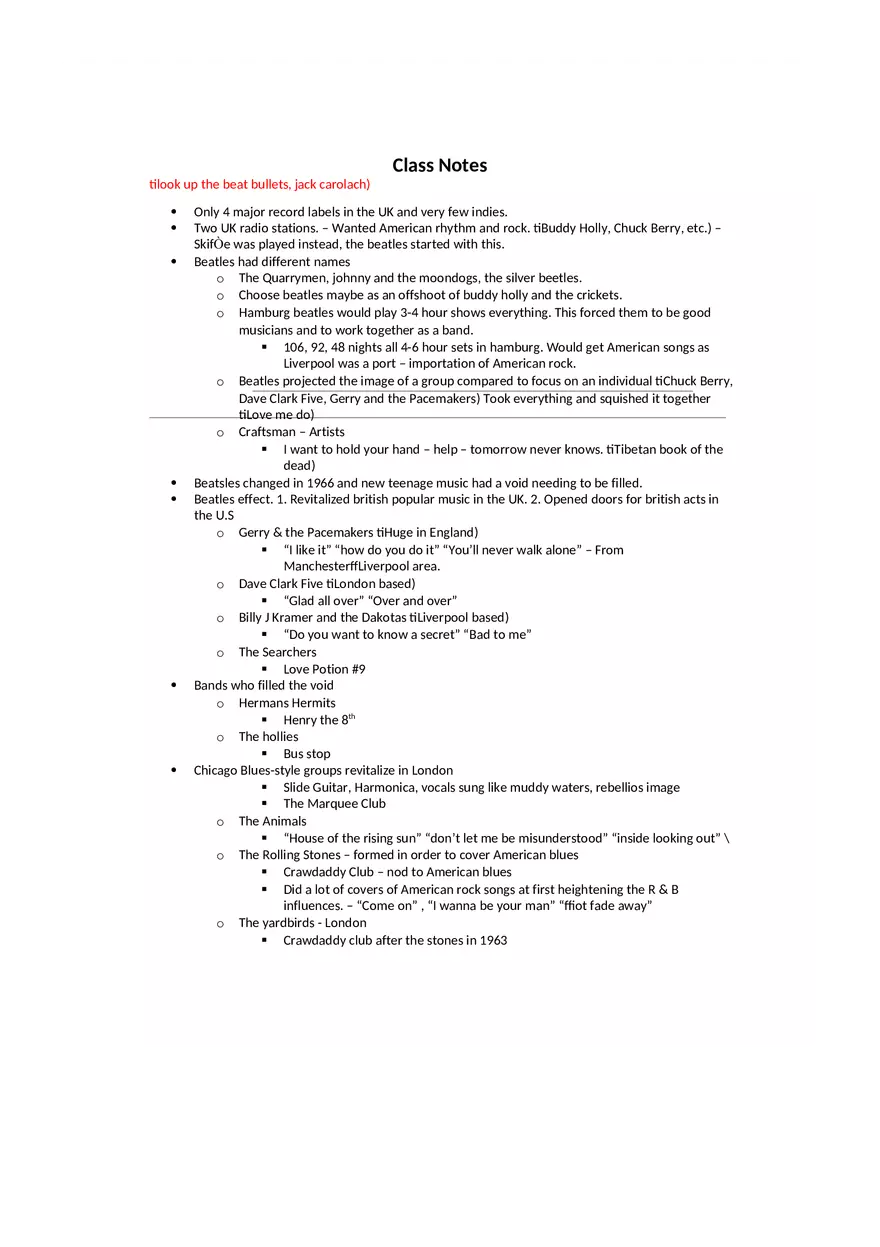 History of Rock and Roll Notes Chapters 4-5 - Page 7