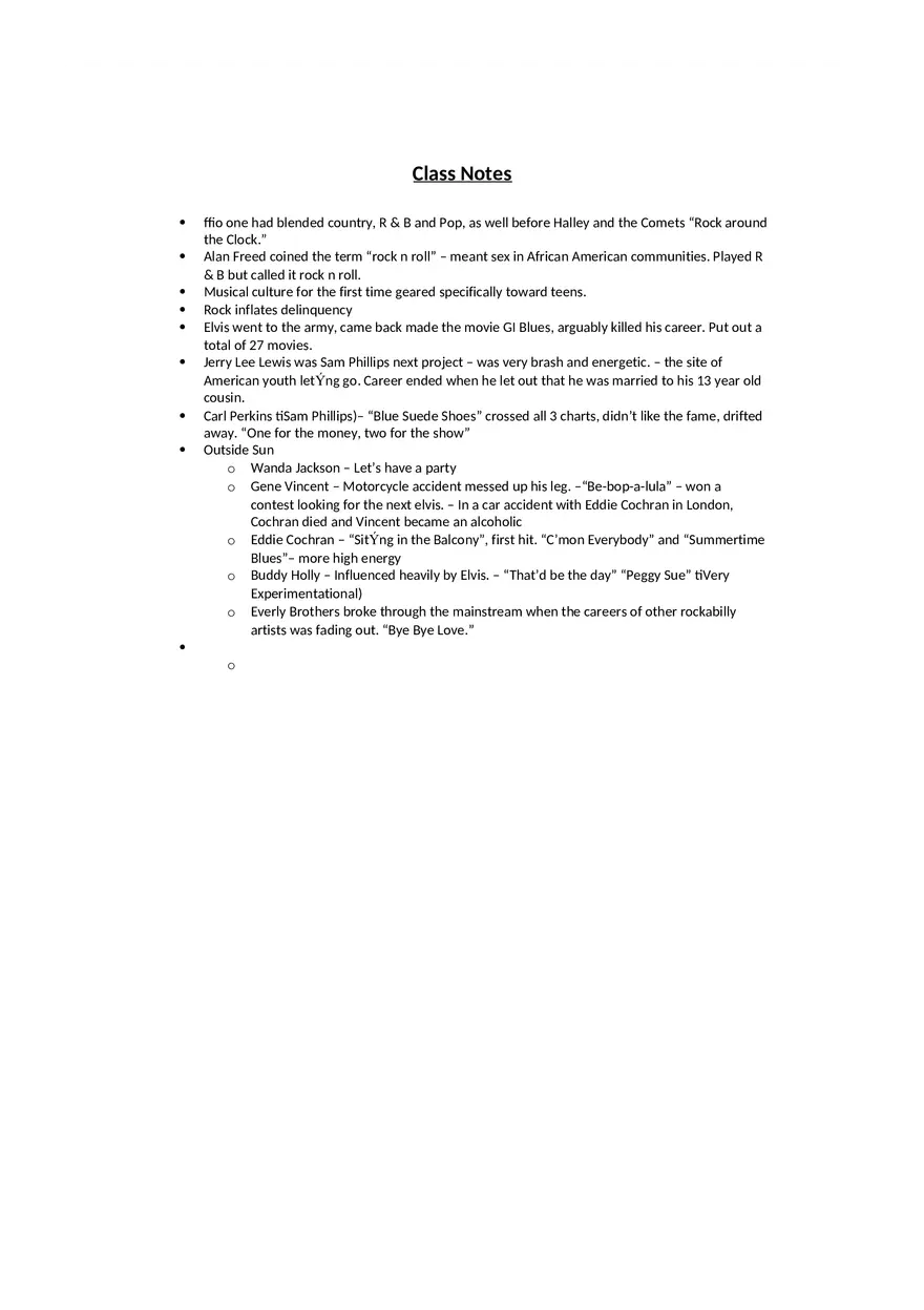 History of Rock and Roll Notes Chapters 2-3 - Page 8