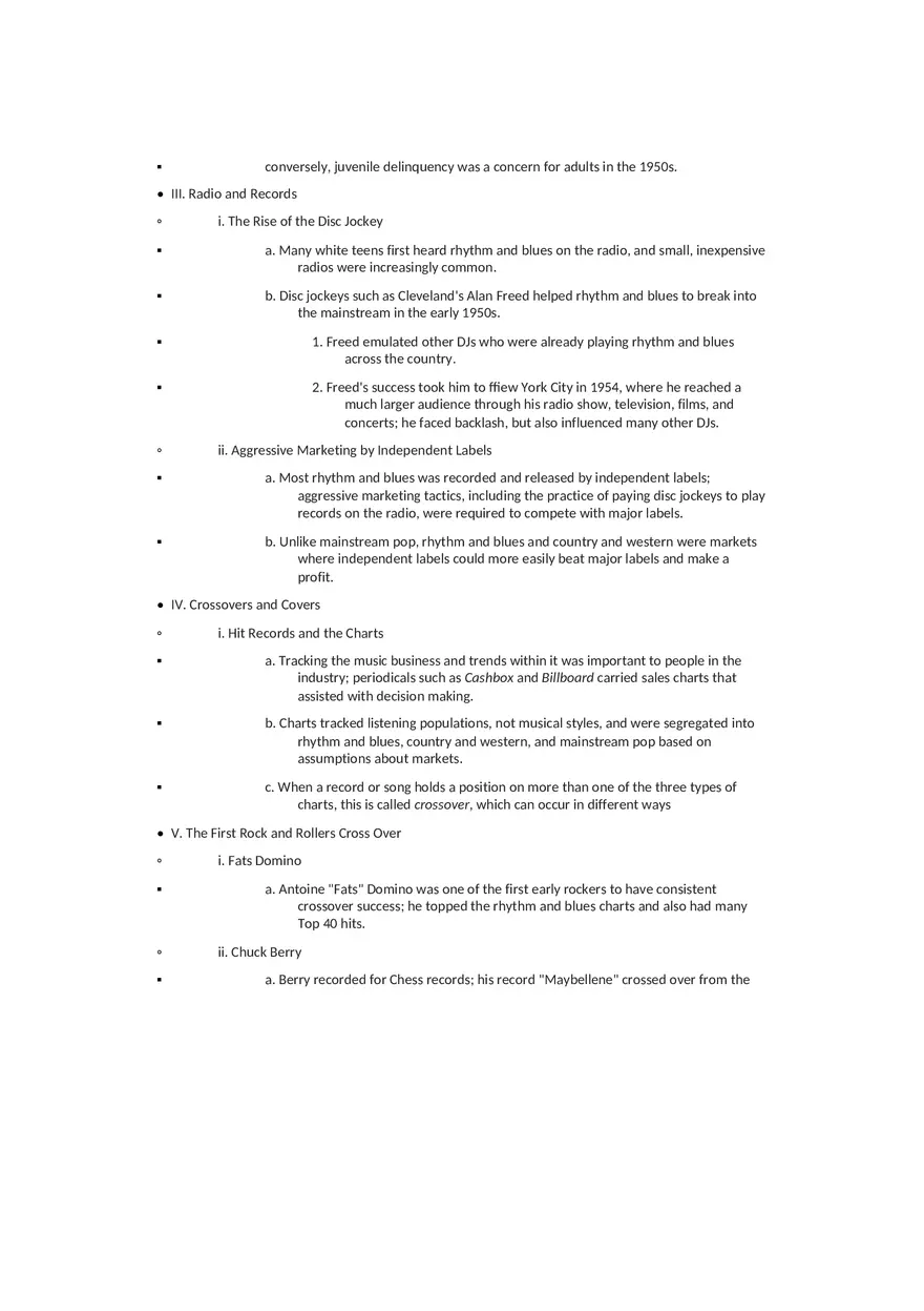 History of Rock and Roll Notes Chapters 2-3 - Page 2