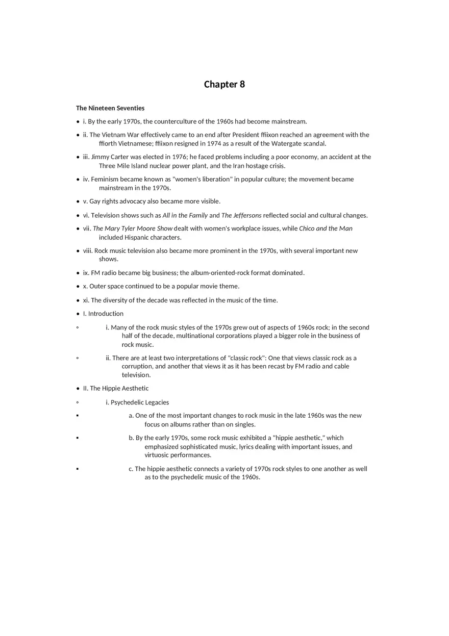 History of Rock and Roll Notes Chapters 8-9 - Page 1