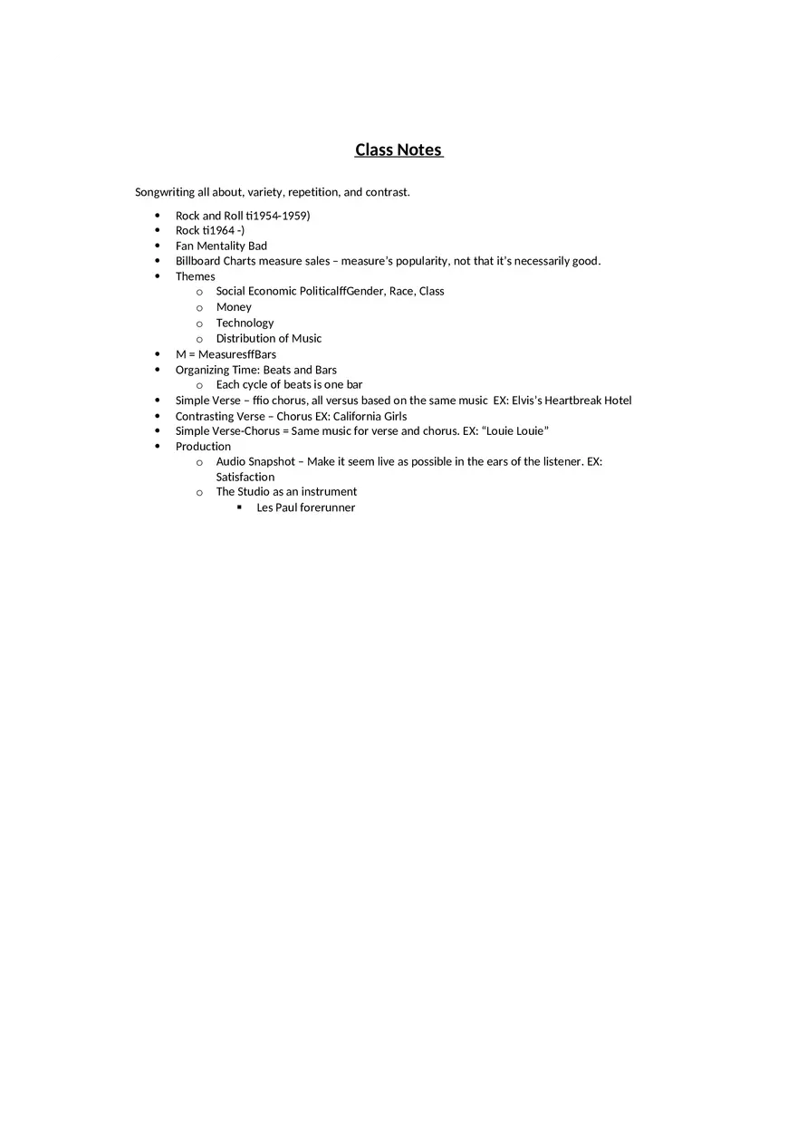History of Rock and Roll Notes Chapter 1 - Page 8