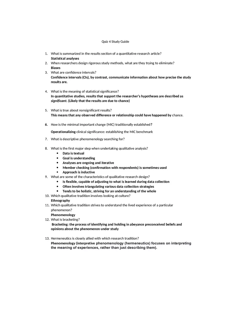 Nursing Quiz 4 Study Guide - Page 1