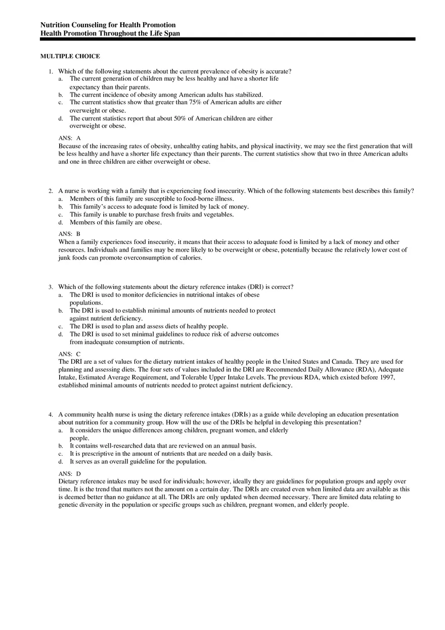 Nutrition Counseling for Health Promotion - Page 1