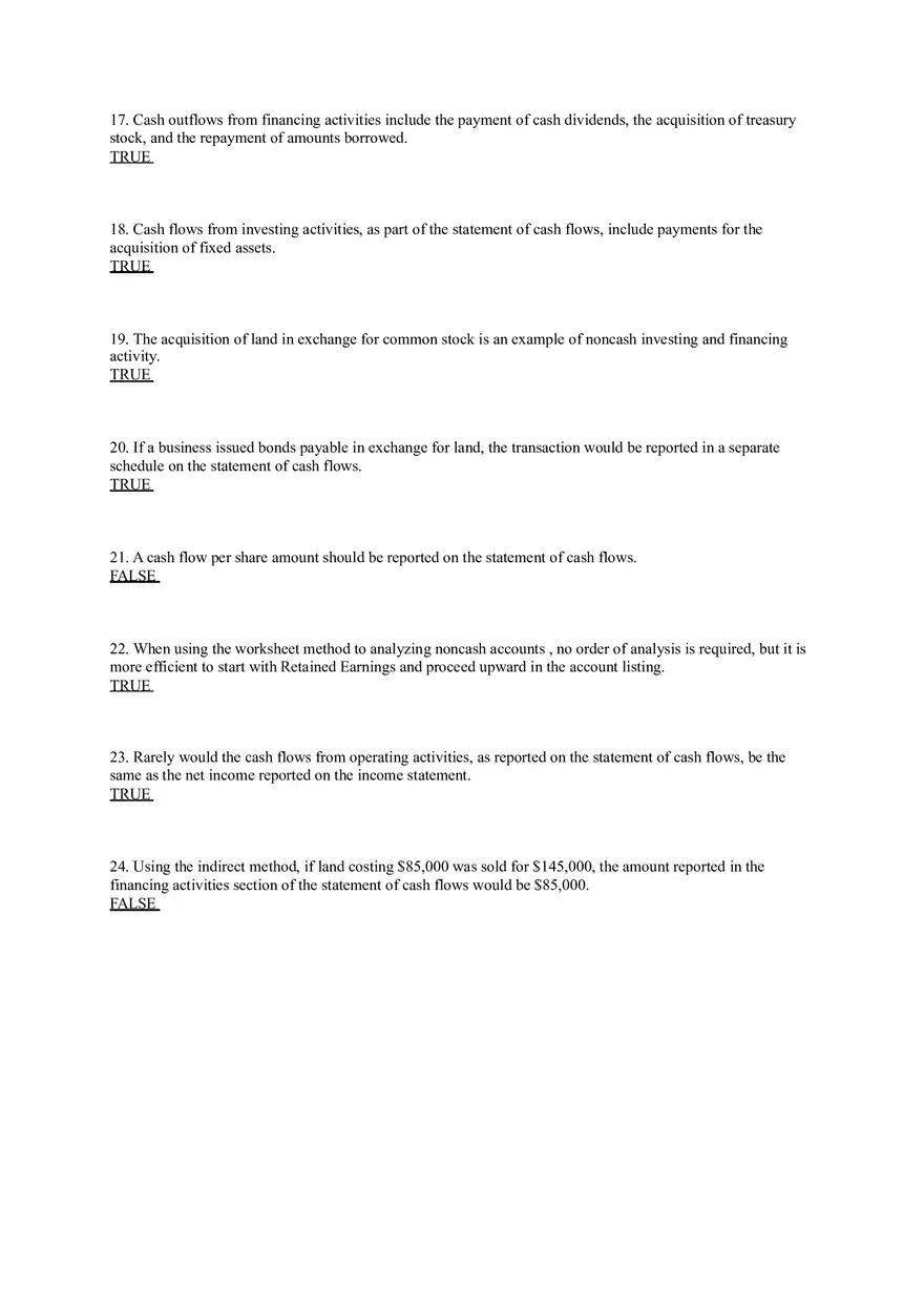 Statement of Cash Flows Questions Answer Key Part 1 - Page 3