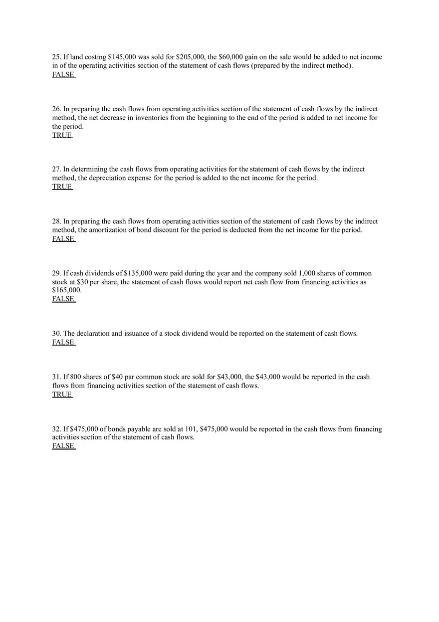 Statement of Cash Flows Questions Answer Key Part 1 - Page 4