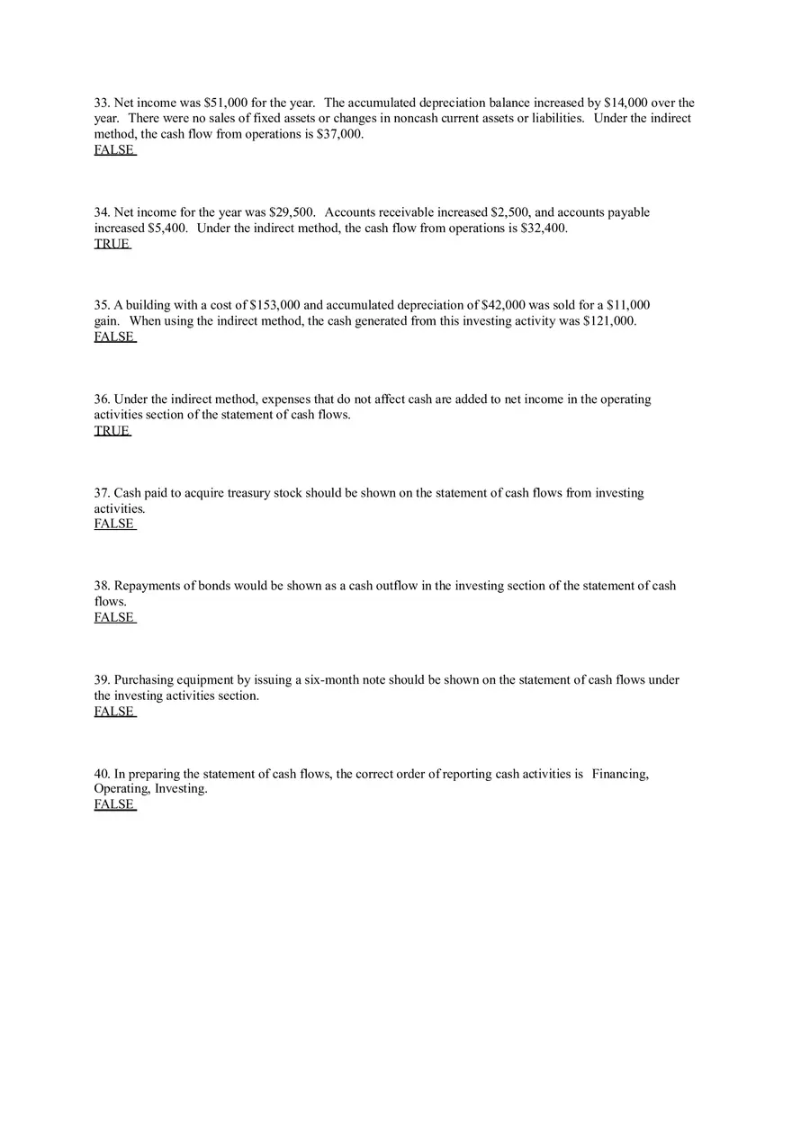 Statement of Cash Flows Questions Answer Key Part 1 - Page 5