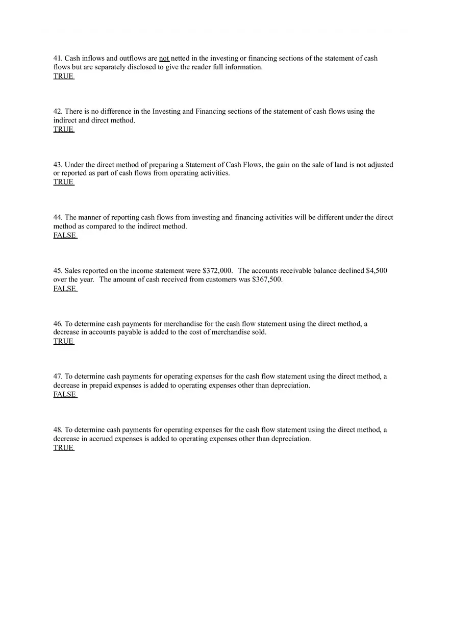 Statement of Cash Flows Questions Answer Key Part 1 - Page 6