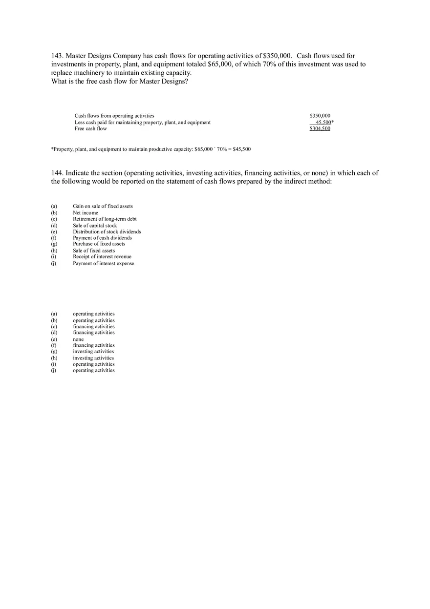 Statement of Cash Flows Questions Answer Key Part 3 - Page 10