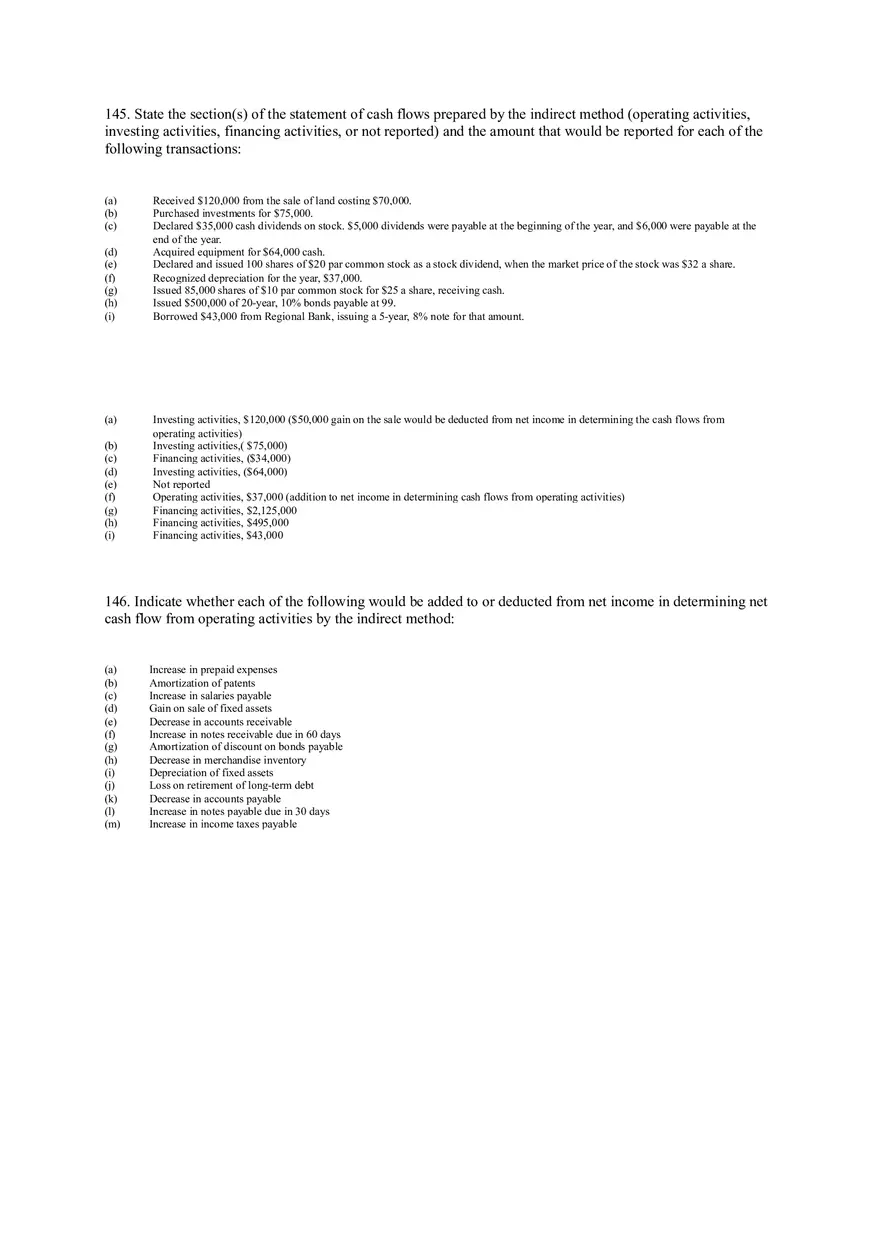 Statement of Cash Flows Questions Answer Key Part 3 - Page 11