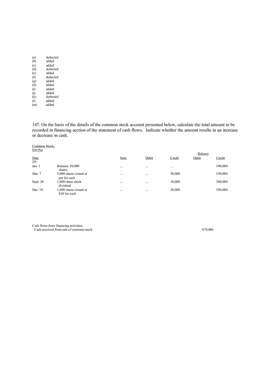 Statement of Cash Flows Questions Answer Key Part 3 - Page 3