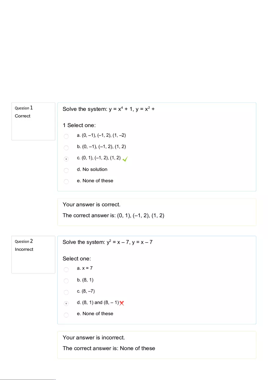 College Algebra Quiz Unit 6 - Page 1