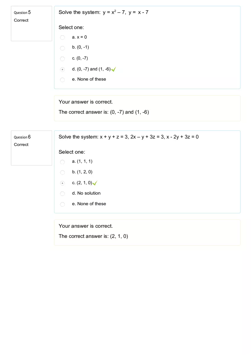 College Algebra Quiz Unit 6 - Page 3