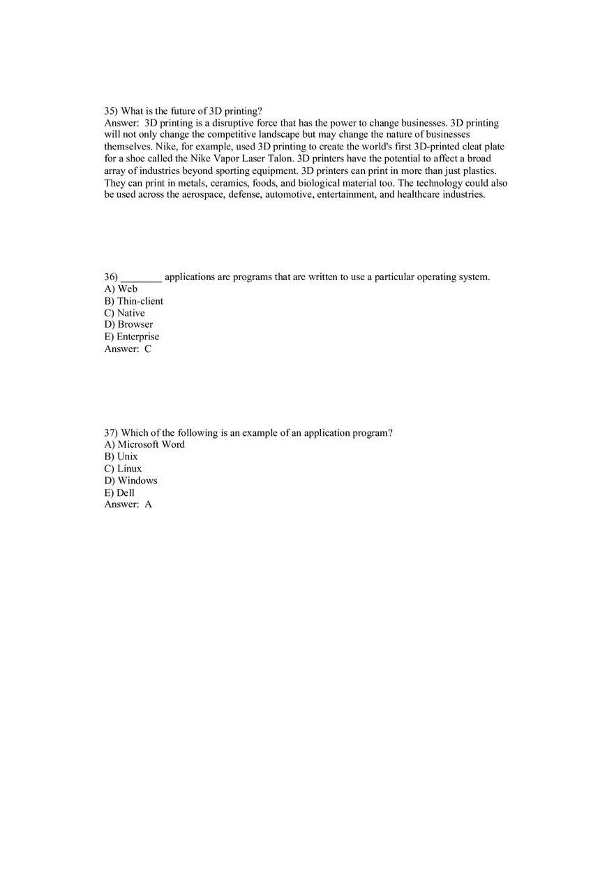 Using MIS - Hardware, Software, and Mobile Systems Answer Key 2 - Page 1