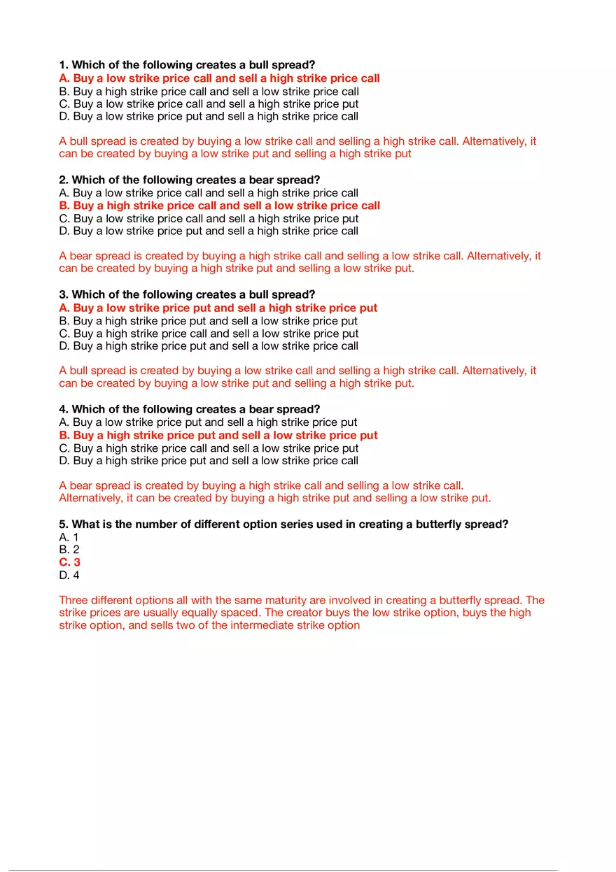 Introduction To Financial Derivatives - Tutorial Answer Key - Page 1