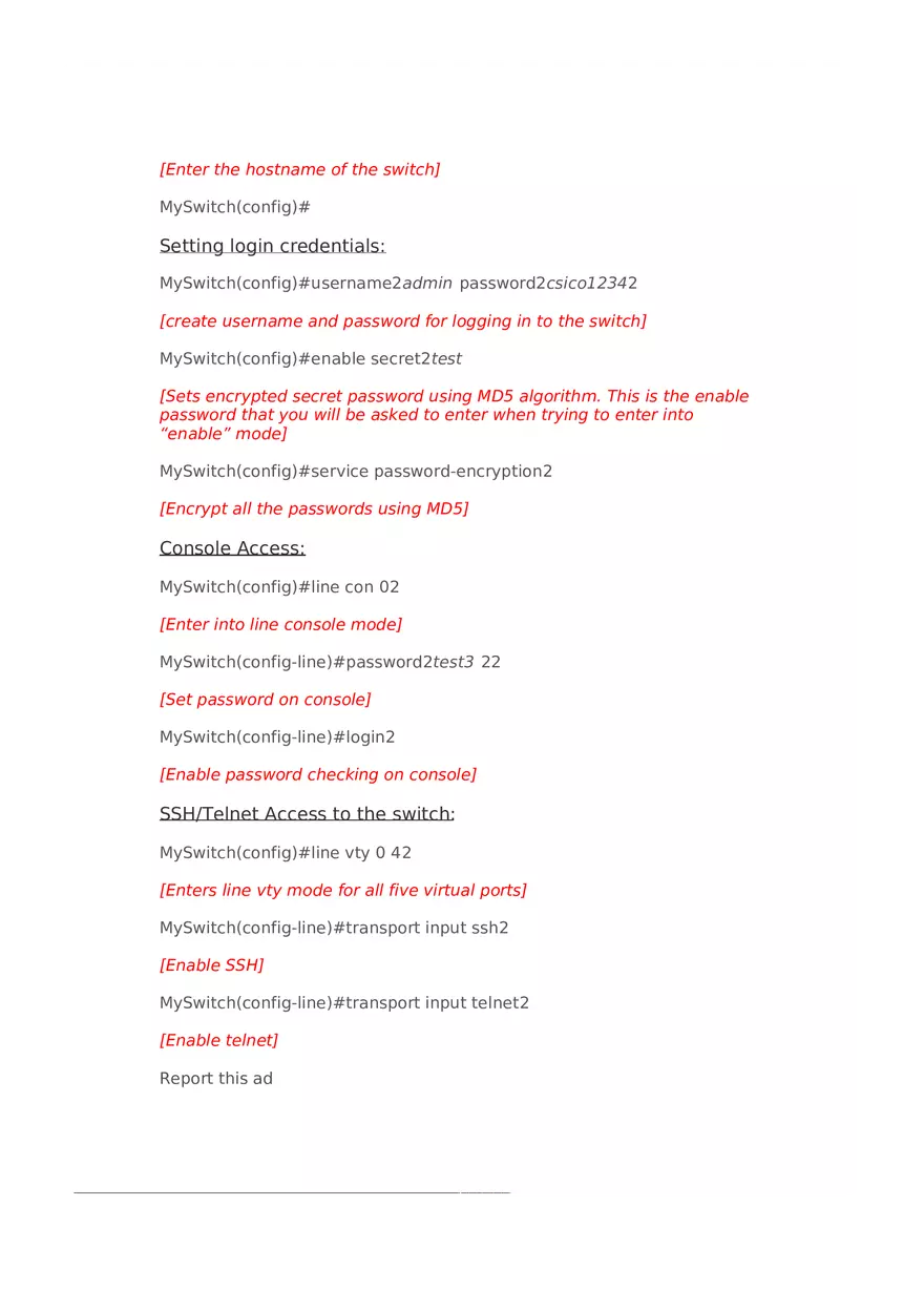 Switch Commands - Summary Sheet - Page 2