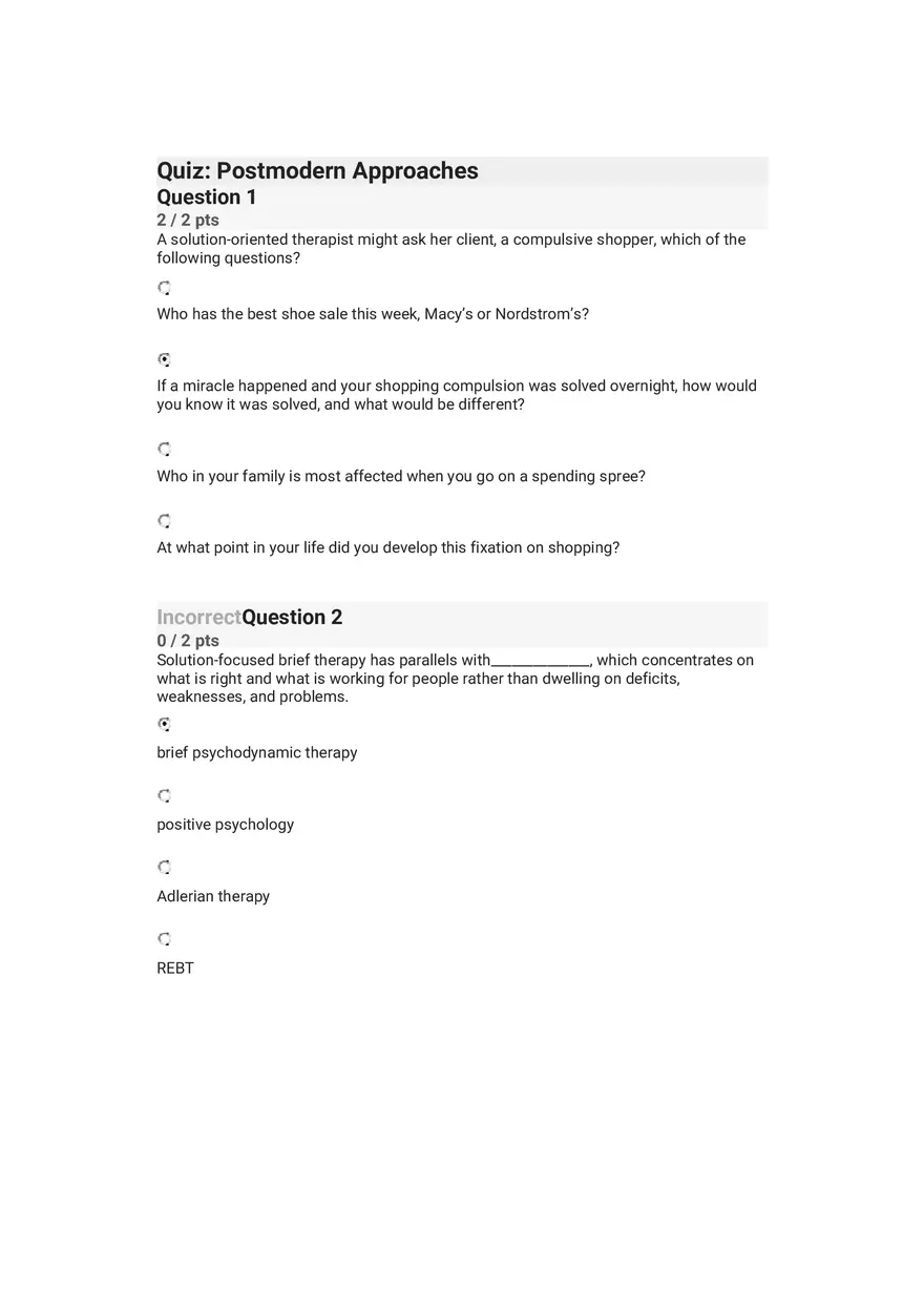 Quiz Postmodern Approaches - Page 1