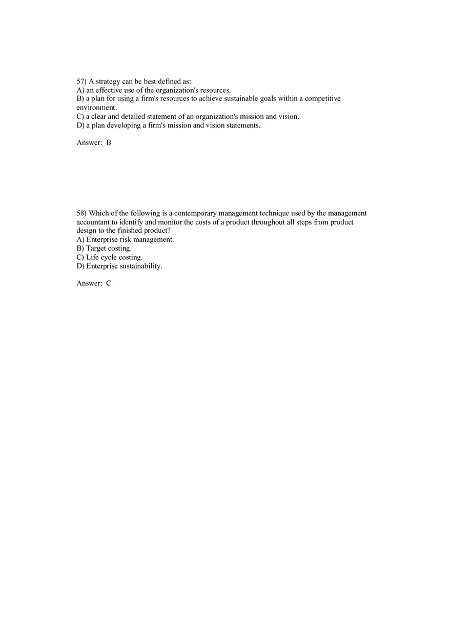 Cost Management - A Strategic Emphasis Answer Key Part 3 - Page 8