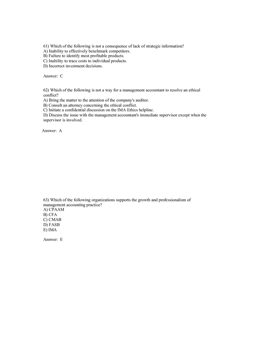 Cost Management - A Strategic Emphasis Answer Key Part 3 - Page 10