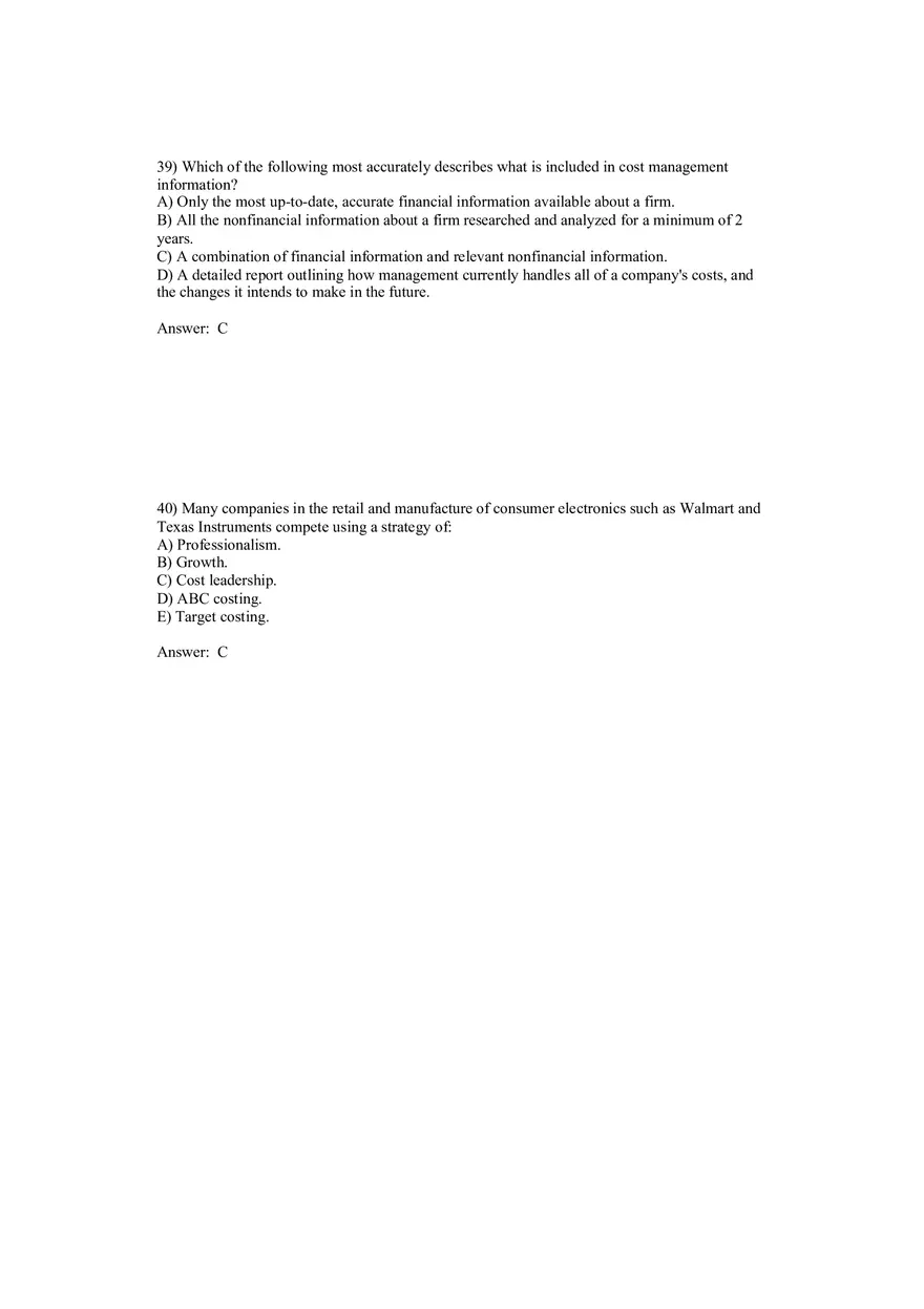 Cost Management - A Strategic Emphasis Answer Key Part 2 - Page 9