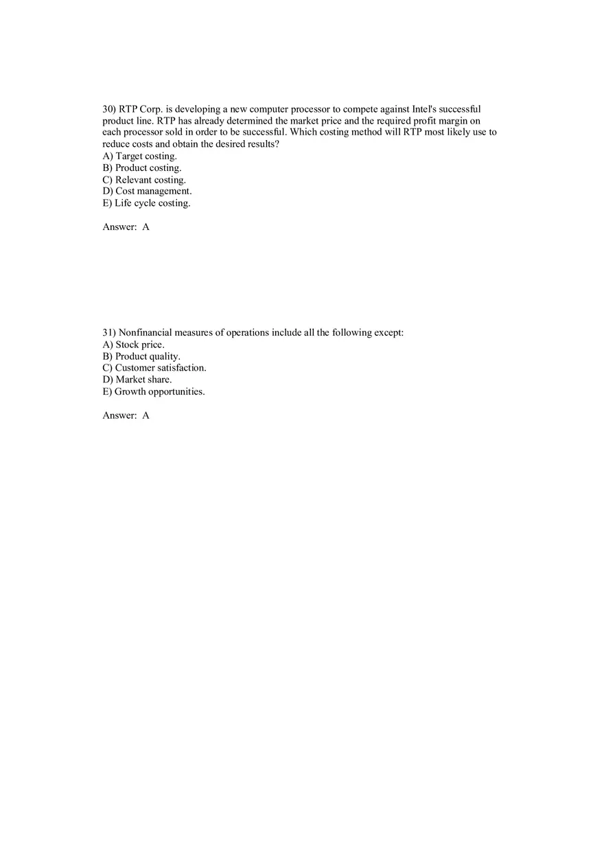Cost Management - A Strategic Emphasis Answer Key Part 2 - Page 5