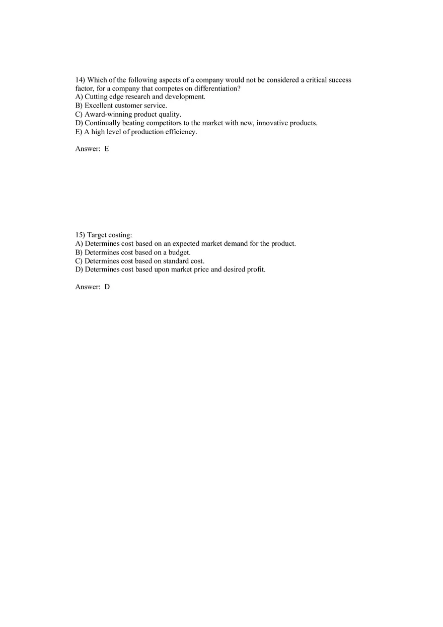 Cost Management - A Strategic Emphasis Answer Key Part 1 - Page 7