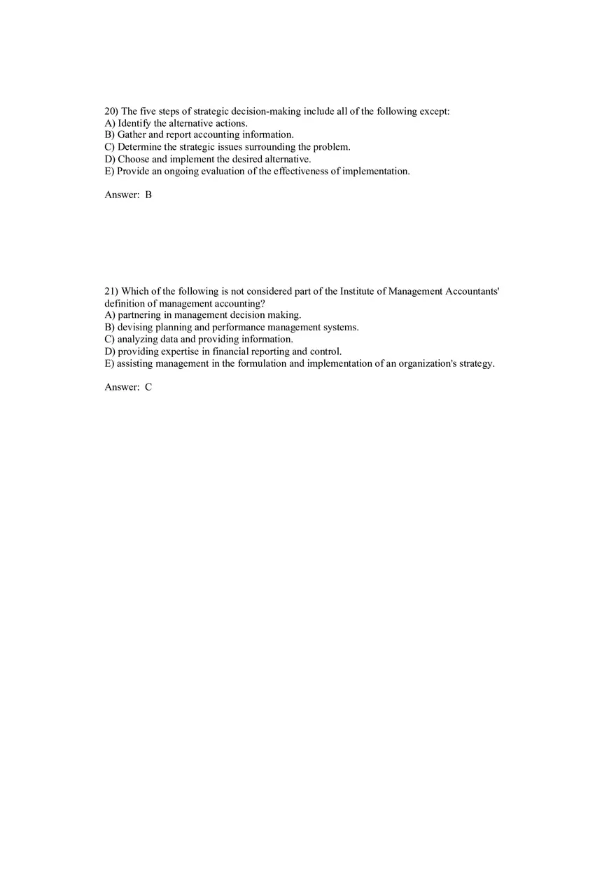 Cost Management - A Strategic Emphasis Answer Key Part 1 - Page 10
