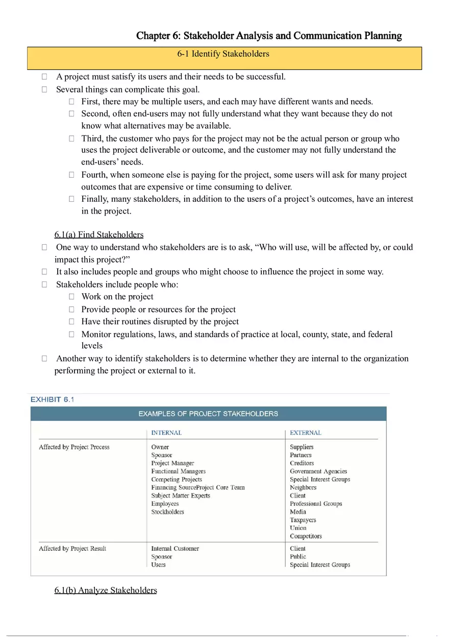 Stakeholder Analysis and Communication Planning - Page 1
