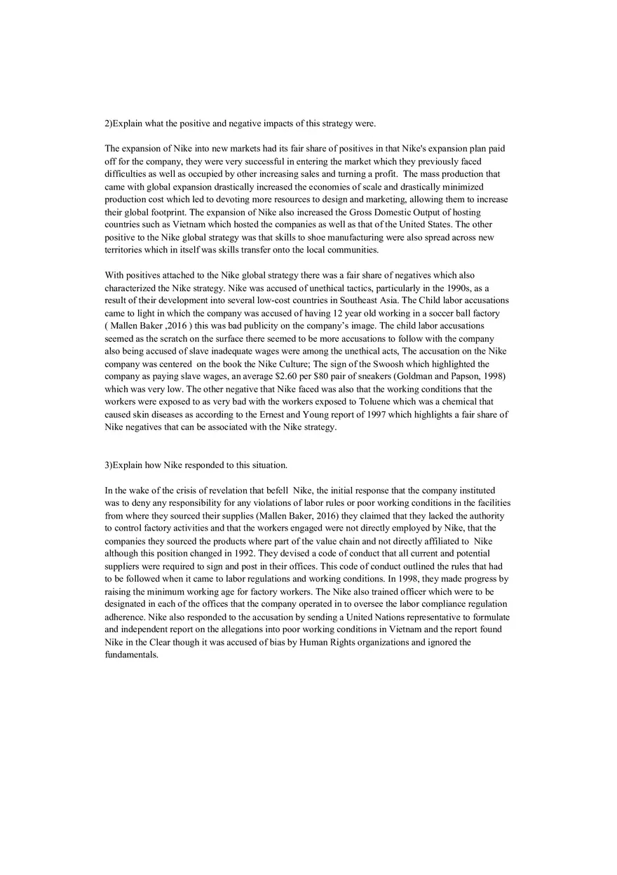 Nike's Globalization Strategy - Page 2