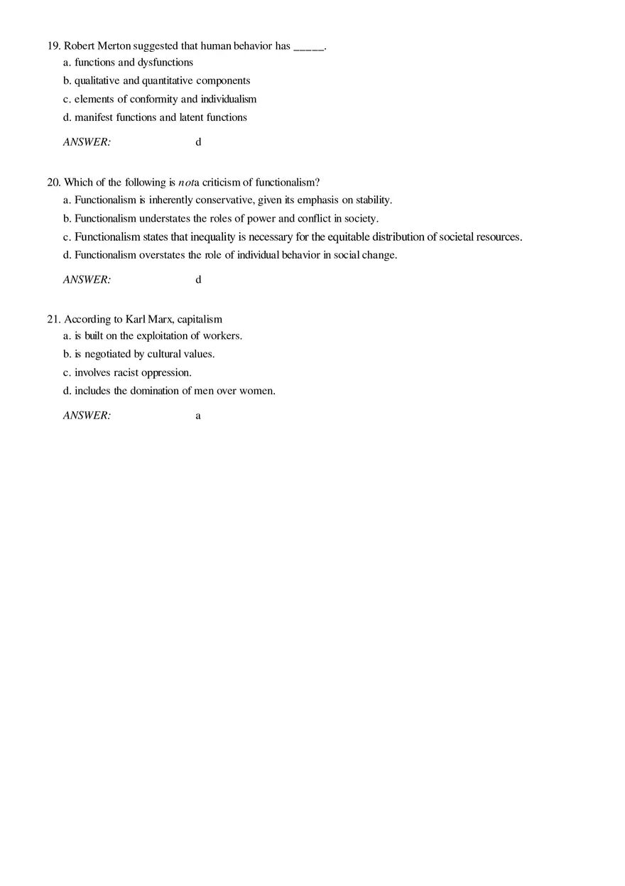 Solutions and Test Bank For Sociology Part 1 - Page 7