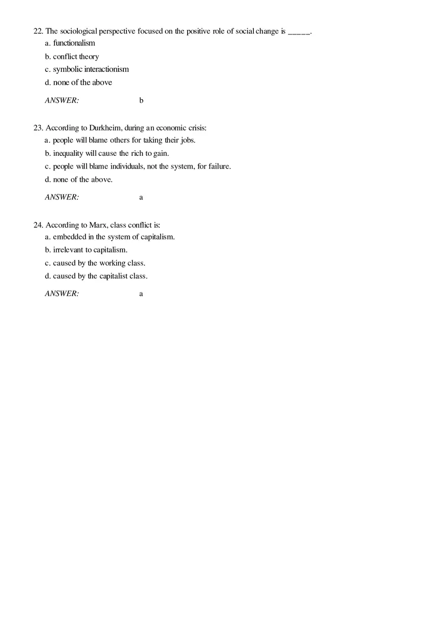 Solutions and Test Bank For Sociology Part 1 - Page 8
