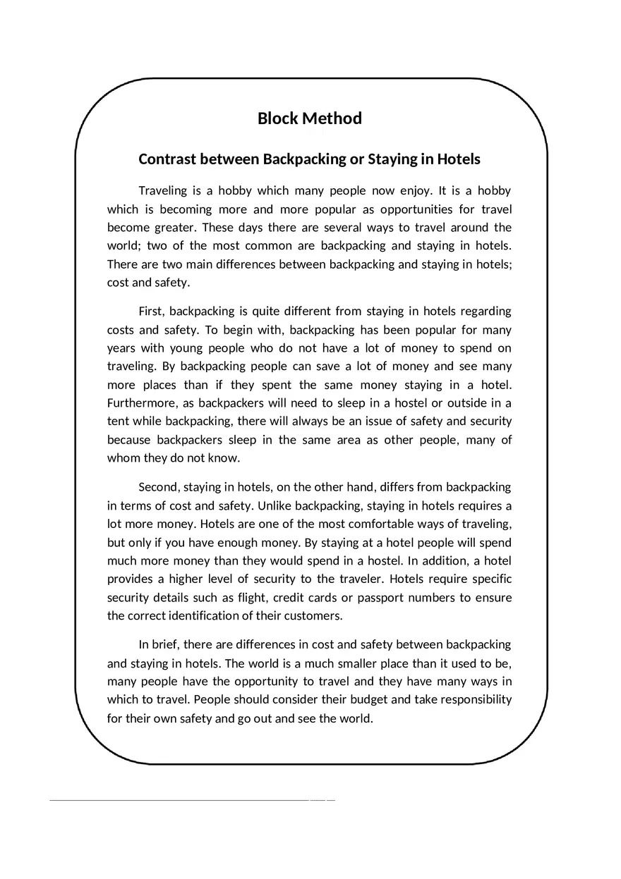 Block-Method Essay Sample - Page 1