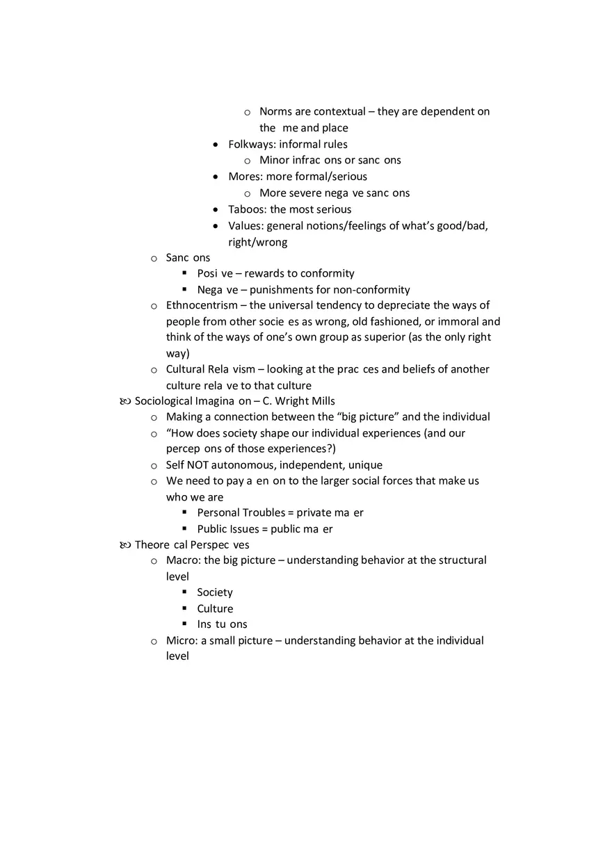 Sociology - Social Behavior Study Guide Part 1 - Page 2