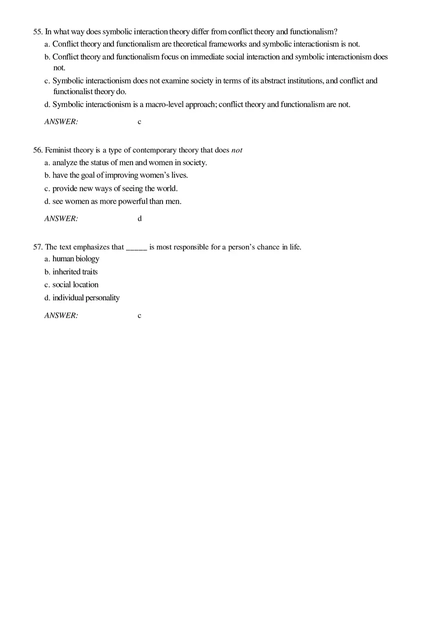 Solutions and Test Bank For Sociology Part 2 - Page 9
