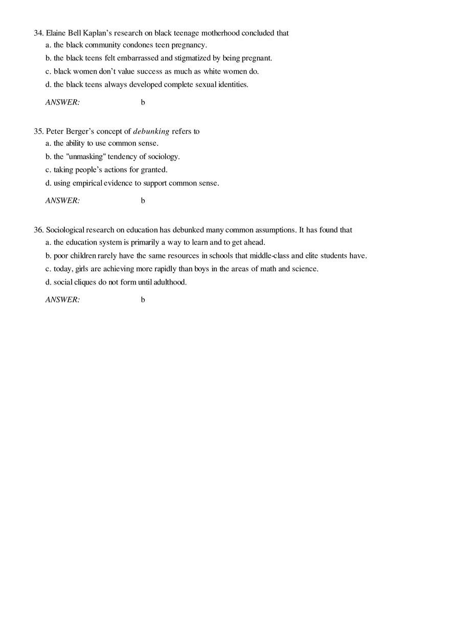 Solutions and Test Bank For Sociology Part 2 - Page 2