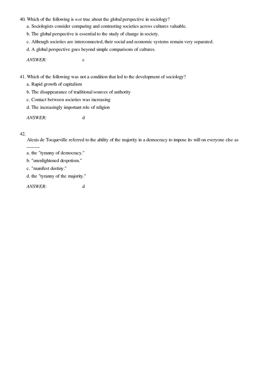 Solutions and Test Bank For Sociology Part 2 - Page 4