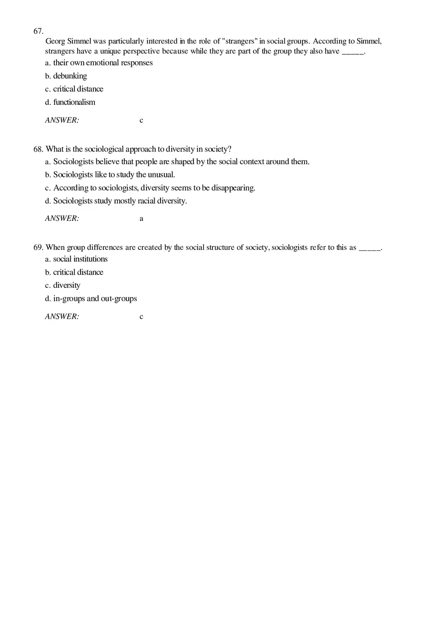 Solutions and Test Bank For Sociology Part 3 - Page 3