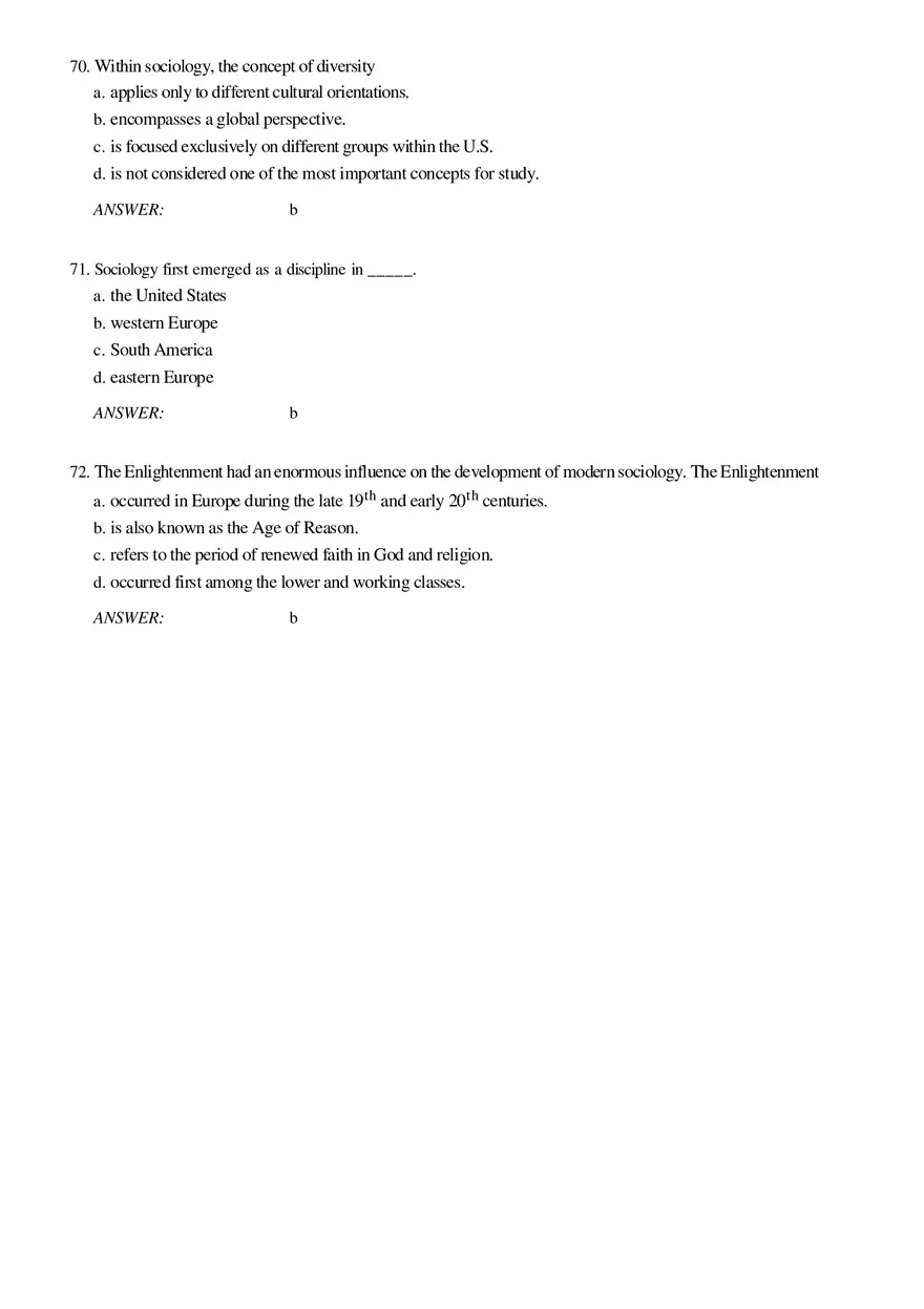 Solutions and Test Bank For Sociology Part 3 - Page 4